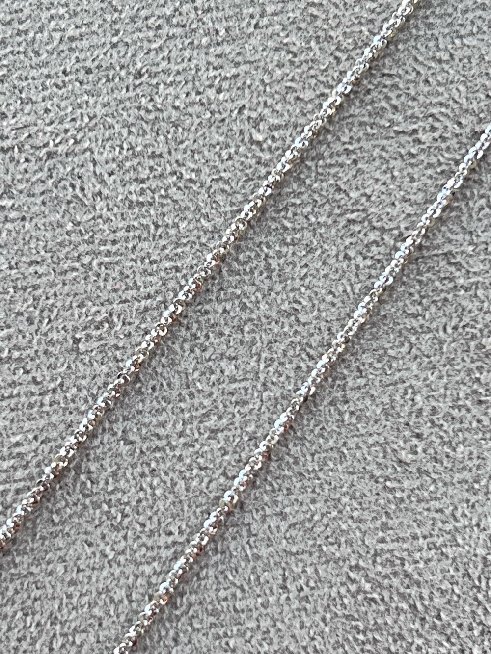Sterling Silver Twisted Rock Chain Necklace 16”